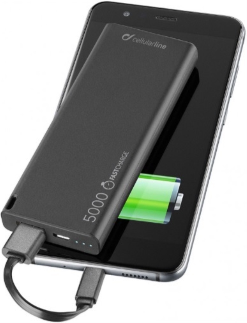 CELLULARLINE PowerBank 5000 mAh Cellular Line Free Power slim nero